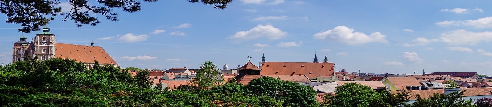 Blick auf die Skyline von Ingolstadt an der Donau
